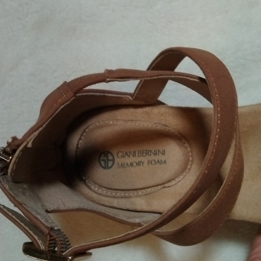 Giani Bernini cognac wedge sz 7 - Picture 6 of 7